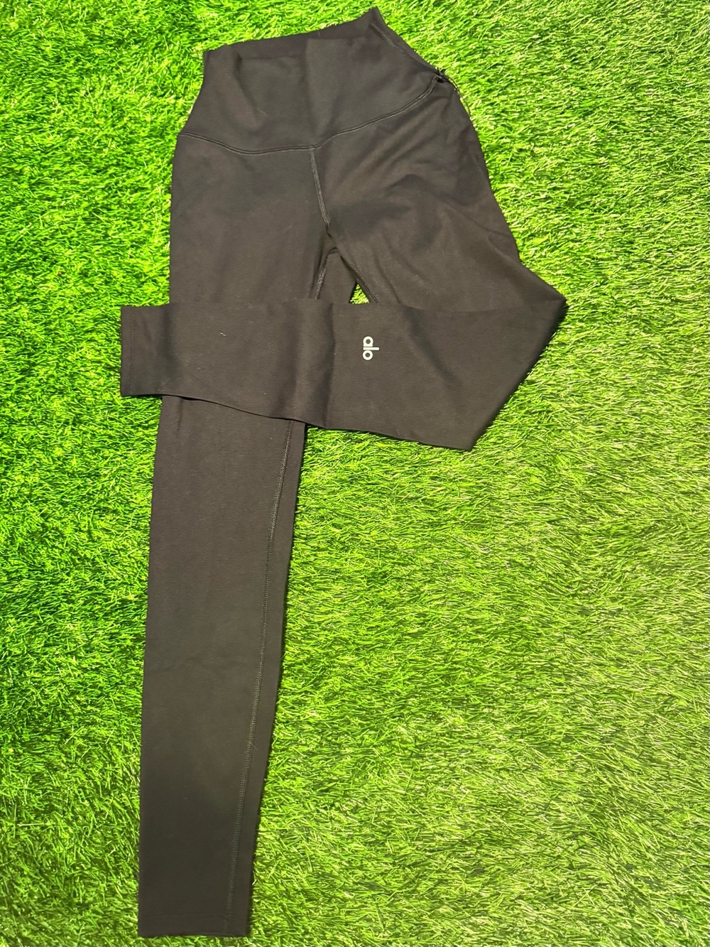 ALO Yoga Black Kids Leggings with Subtle Logo